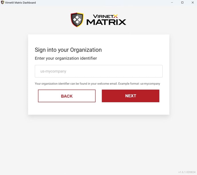 Matrix Server - Activation - Organization Id